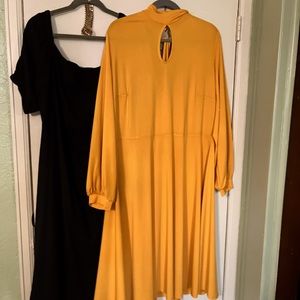 Eloquii ladies dresses- green, yellow, and black